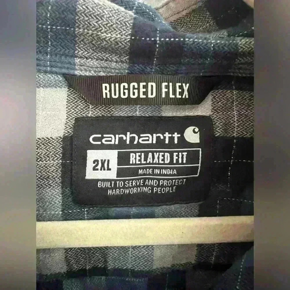 Carhartt rugged flex flannel pearl snap button down shirt size 2xl - Picture 3 of 4
